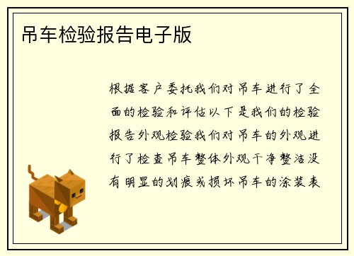 吊车检验报告电子版